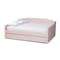 Baxton Studio Lennon Modern Pink Velvet Fabric Upholstered Queen Size Daybed with Trundle 186-11474-Zoro - alternate 1